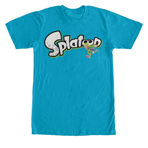 Men's Nintendo Splatoon Logo Graphic Tee Turquoise Medium