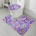 thumbnail image 5 of Floral Colorful Flower 3 Piece Bath Rugs Mat Set, Flannel Mats, Machine Washable Carpets Mat for Bathroom Kitchen, Tub Toilet Contour Mat Lid Cover, 5 of 7