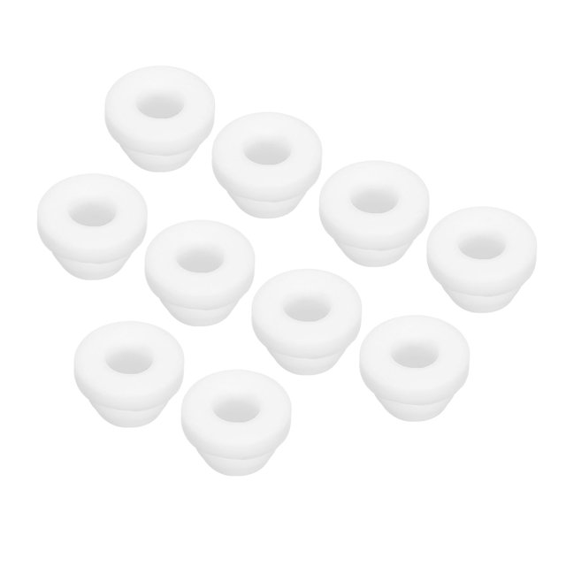 10Pcs Snap Rubber Grommet Plug Mount Dia 8mm ID 5.5mm Seal Anti-Scratch for Electrical Box Cable White