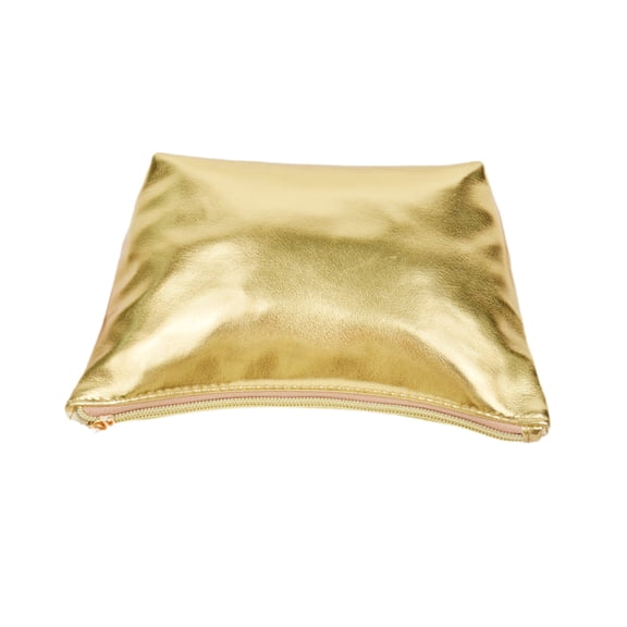 Gold Makeup Pouch for Women Versatile Makeup Case Waterproof Cosmetic Handheld Large Capacity Zipper Bag