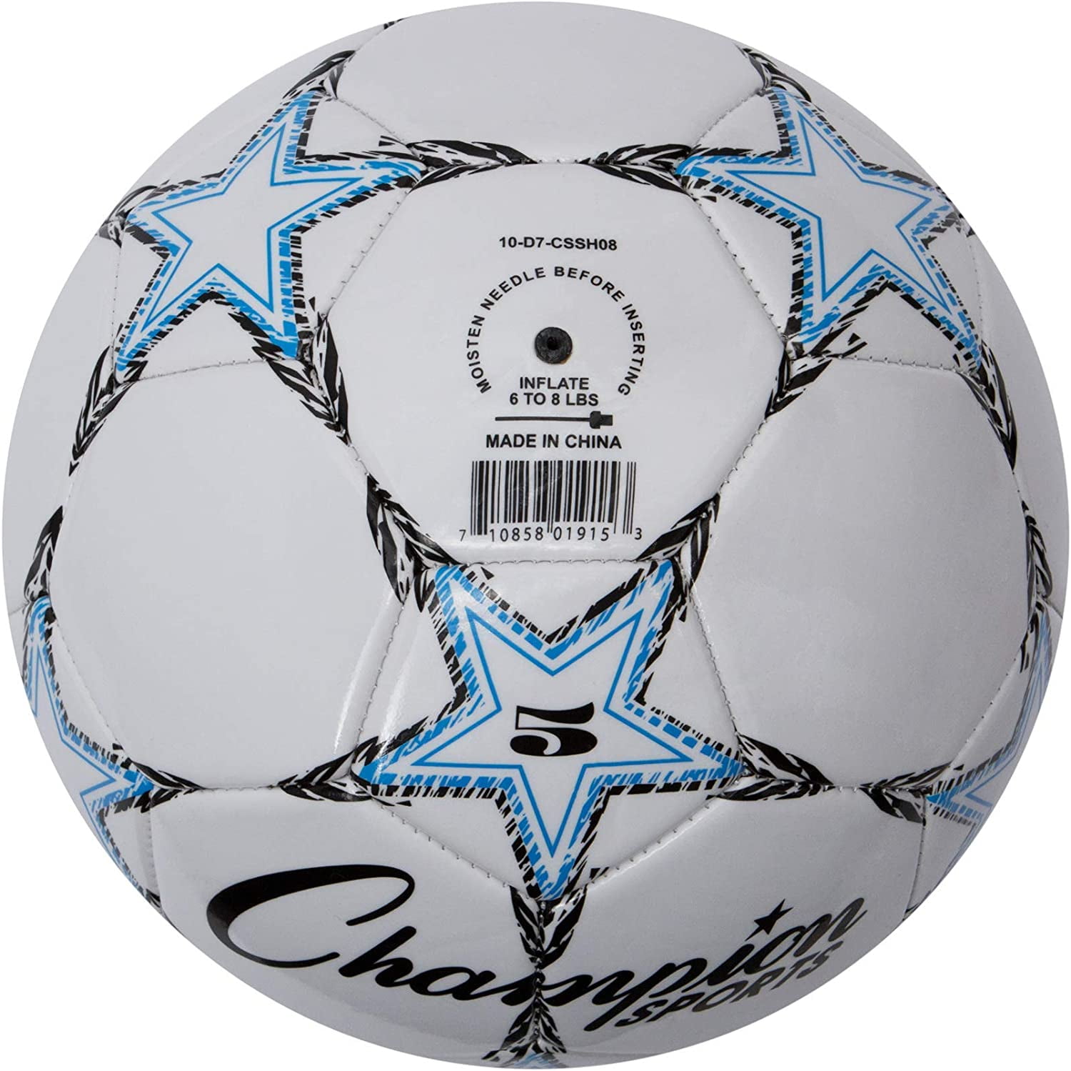 Champion Sports Viper Soccer Ball - Size 5 - Blue/Black/White