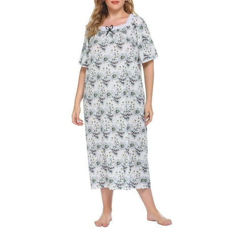 

Women Lounger Dress Vintage Plus clothingSize Loose Nightgowns Lounging Pyjamas