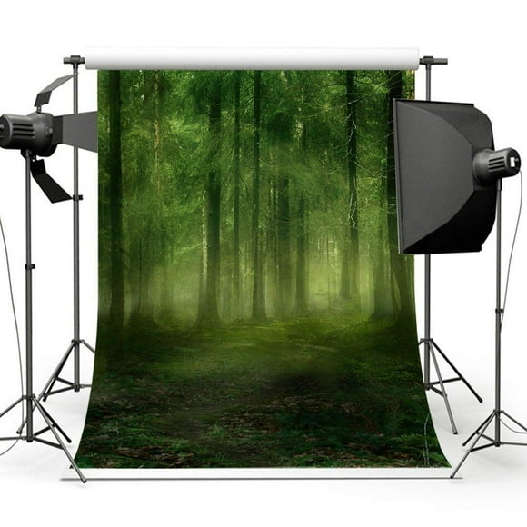 BSDHOME Polyester 5x7ft Photography Backdrop Photo Green Forest Backdrop Studio Background Pattern for Kids Baby Photo Studio Portrait Shooting