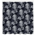 thumbnail image 3 of Ambesonne Floral Shower Curtain, Chrysanthemum Blooming, 69"Wx84"L, Indigo Pale Grey, 3 of 5