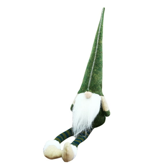 Noël Gnome Santa Suédois Scandinave Tomte Nisse avec de Longues Jambes Décoration de Table Maison Peluche Poupée Cadeau d'Anniversaire (Vert)
