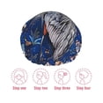 thumbnail image 5 of Kdxio Blue Heron Floral Garden Print Shower Cap for Women,Elastic and Reusable,Double Waterproof Layers Bathing Hat, 5 of 6