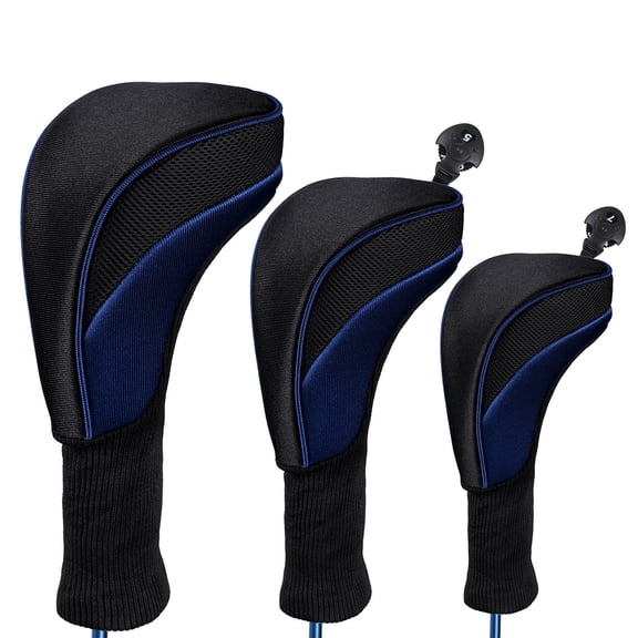 Equipo de Golf 3pcs Golf Head Covers Driver Fairway Woods Headcovers Accesorios de golf Tomshoo  Equipo de Golf