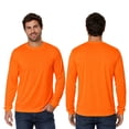 thumbnail image 2 of Gildan Hign Visibility Unisex Safety Cotton Long Sleeve Work T-Shirt, Pack Of 2 (Safety Orange, 2XL), 2 of 9