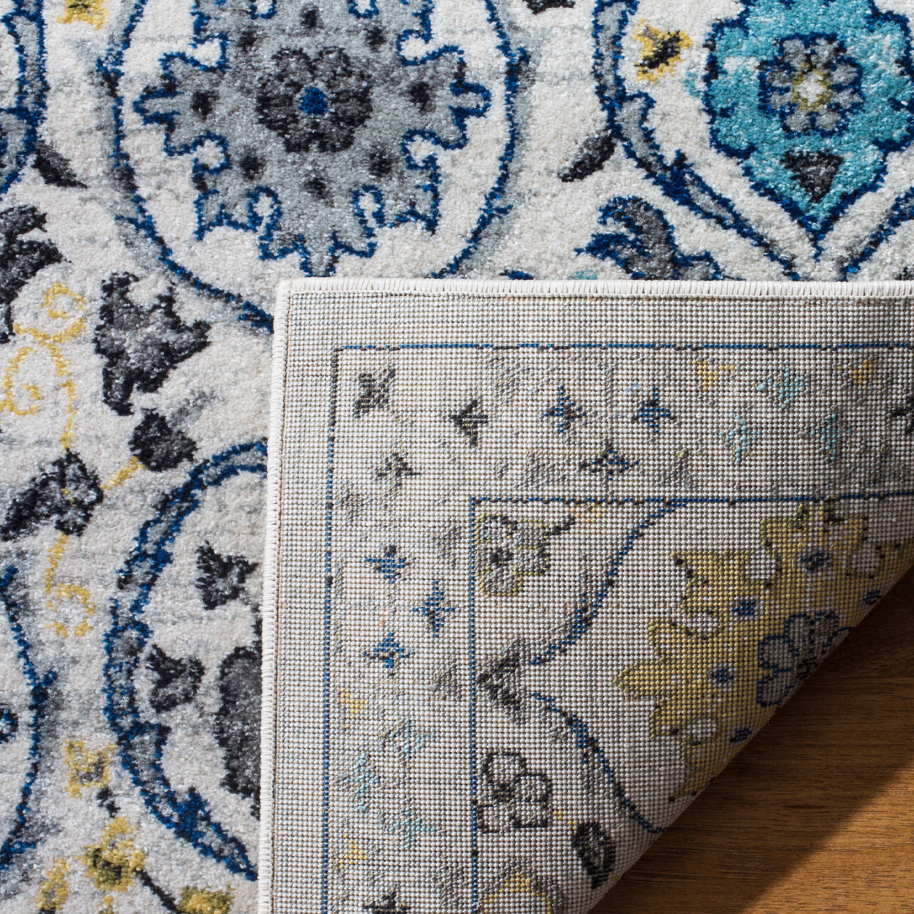 SAFAVIEH Evoke Charlotte Floral Runner Rug, Ivory/Blue, 2'2" x 5'