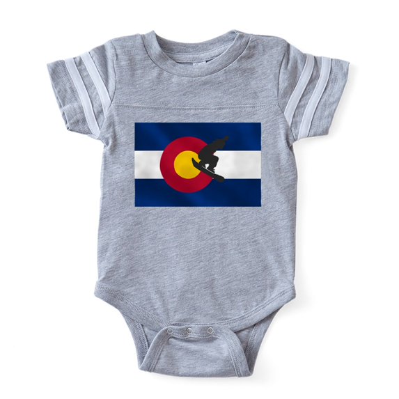 CafePress - Colorado Snowboard Flag - Cute Infant Baby Football Bodysuit