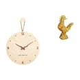 thumbnail image 1 of Reloj de pared,Reloj de pared decorativo para sala de estar,silencioso,Reloj de pared de madera con decoración moderna,Escultura de pollo,Escultura de pollo,decoración del hogar,figura de gallo, 1 of 8