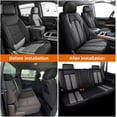 thumbnail image 7 of LAONNVIR Full Set Seat Covers Fit for 2007-2018 Chevrolet Chevy Silverado GMC Sierra 1500 2500HD 3500HD Trail Boss Z71 Crew Double Extended Cab Custom Leather 5-Seats Truck Seat Covers, 7 of 7