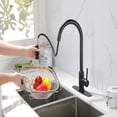 thumbnail image 2 of Cfowner Kitchen Faucet with Pull Down Sprayer, High Arc Single Handle Sink Faucet for Bar Laundry, 360°Swivel Spout, Matt Black, 2 of 7