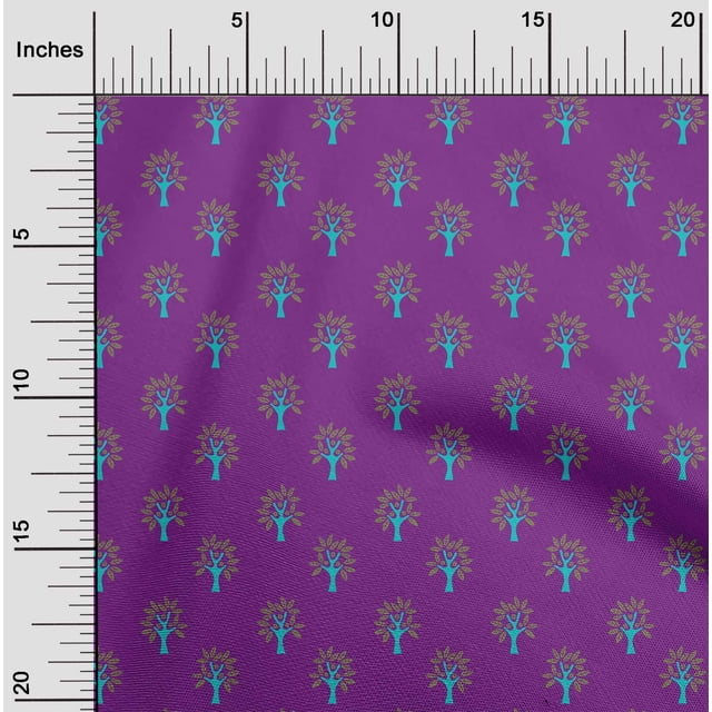 oneOone Polyester Lycra Fabric Floral & Flying Swan Block Print Sewing Fabric BTY 56 Inch Wide
