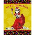 thumbnail image 2 of Reed, Tara 20x24 White Modern Wood Framed Museum Art Print Titled - Day of the Dead portrait II-Dancing Woman on gold, 2 of 4
