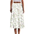 thumbnail image 4 of WTOBBY Women's Bohemian Floral Print Casual Skirt with Secure Side Pocket, Temperament Style Skirt for Everyday Wear Boho Fashion and Music Festivals,White S, 4 of 4