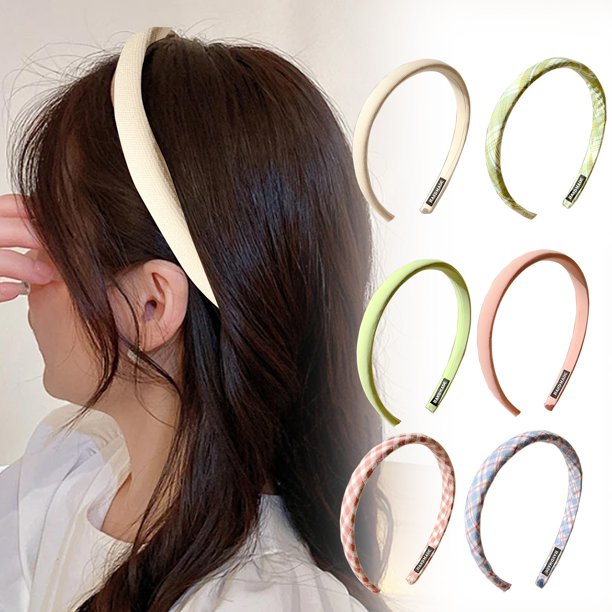 Diadema a cuadros para mujer Tela Accesorios para el cabello 16x14cm Patrón clásico Diadema elástica ligera y cómoda para uso diario Eventos de fiesta Moda Accesorio para el cabello en 6 colores