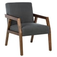 thumbnail image 4 of SAFAVIEH Olyvar Modern Style Wood Arm Accent Chair, Dark Grey, 4 of 11