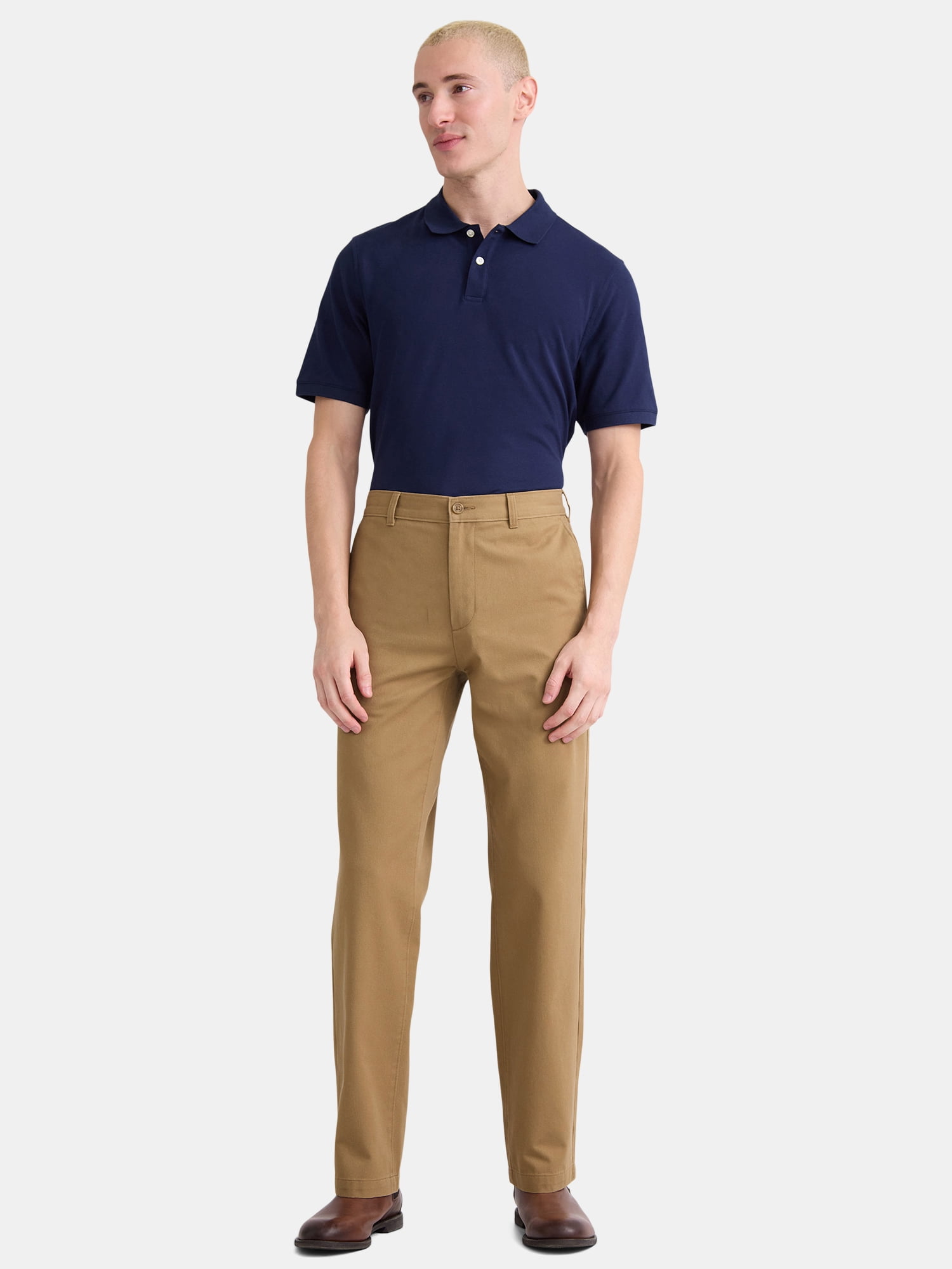 George Men's & Big Men's Classic Fit Flat Front Wrinkle Resistant Casual Pants, Waist Sizes 29-56