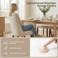 thumbnail image 6 of EOP Upholstered Dining Chairs Set of 6, Mid Century Modern Fabric Side Chairs with Solid Wood Legs, Comfortable Kitchen & Dining Room Chairs for Home, Restaurant Use, Beige, 6 of 6