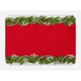 thumbnail image 1 of Christmas Bath Mat, Noel Time Celebratory Spiral Ornament Coniferous Spruce Angel, Plush Bathroom Decor Mat with Non Slip Backing, 29.5" X 17.5", Red Green White, by Ambesonne, 1 of 2