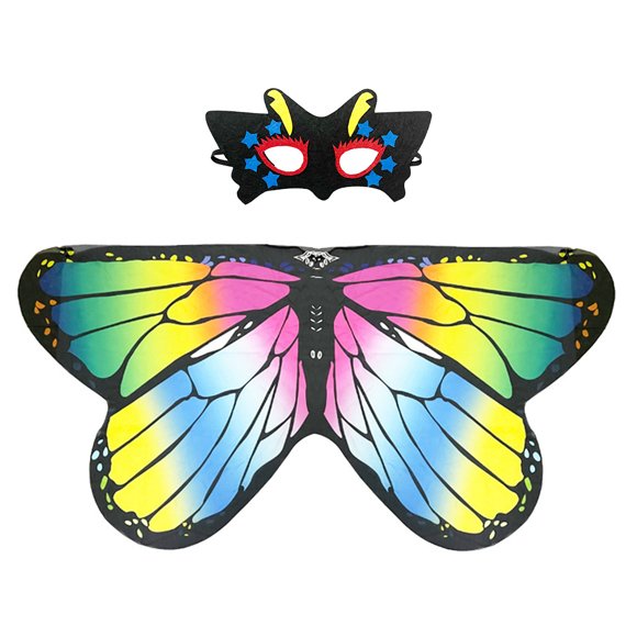 1 set Halloween mariposa capa niños seda bufanda cosplay mascarilla foto prop