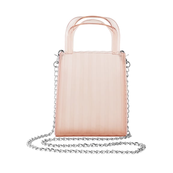 XOXO Women's Jelly Plastic Mini Crossbody Handbag Pink