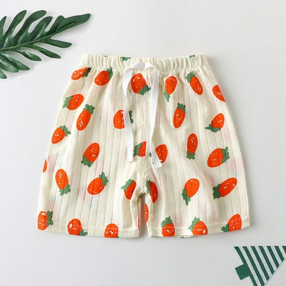Ovbmpzd High Waisted Girls Shorts Cotton Beige Graphic Prints Drawstring Shorts Girls Joggers 3-4 Years