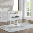 thumbnail image 5 of QunYou 30" Mobile Rolling Kitchen Trolley Cart with Drawer & Basket with Wheels for Home Dining and Culinary Spaces White, 5 of 7