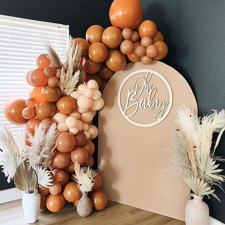 Beige & White Balloon Garland Arch Kit With Gold Metallic Balloons - For Baby Showers, Weddings, Boho Birthday Parties