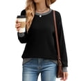 thumbnail image 3 of Fantaslook Color Block Sweatshirts for Women Crewneck Long Sleeve Shirts Fashion Tops Pullover Sweatshirts Fall Outfits, 3 of 9