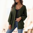 thumbnail image 4 of HBFAGFB Cardigan Sweaters for Women Comfortable and Simple Knitted Coats Versatile Jacket Green Size S, 4 of 7