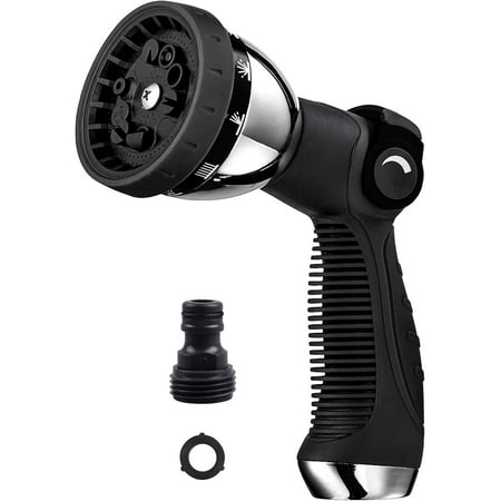 Heavy Duty Metal Garden Hose Nozzle with Thumb Control 10 Spray Patterns for Watering Plants Car Washing Pet Showering and Cleaning