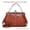 Brown, variant on Vintage Oil Wax Patchwork Leather Kiss Lock Frame Satchel Handbag for Women, Large Capacity Top Handle Purse with Detachable Adjustable Crossbody Strap, Retro Filigree Metal Frame Shoulder Bag Fits