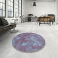 thumbnail image 4 of Ahgly Company Tapis Rond Lavable en Machine Intérieur Transitionnel Violet Clair Bleu, 3 Pieds Rond, 4 of 7