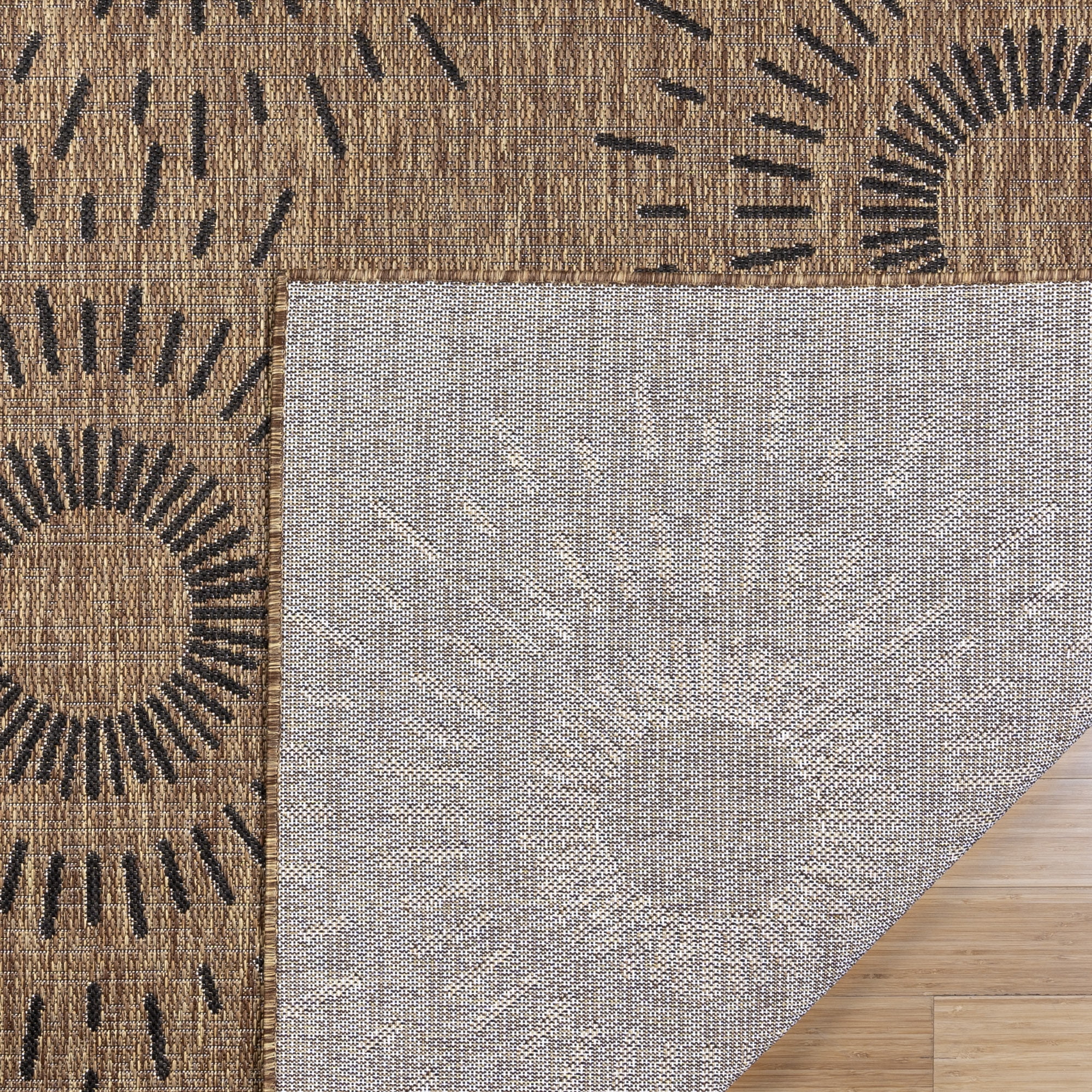 Savara Ziba Indoor/ Outdoor Polypropylene Chestnut Flat Weave Area Rug, 9x13