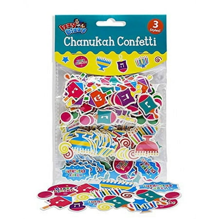 Izzy N Dizzy Chanukah Confetti 3 Styles Menorahs, Dreidels And Happy Chanuka Hanukkah Party Decorations And Supplies