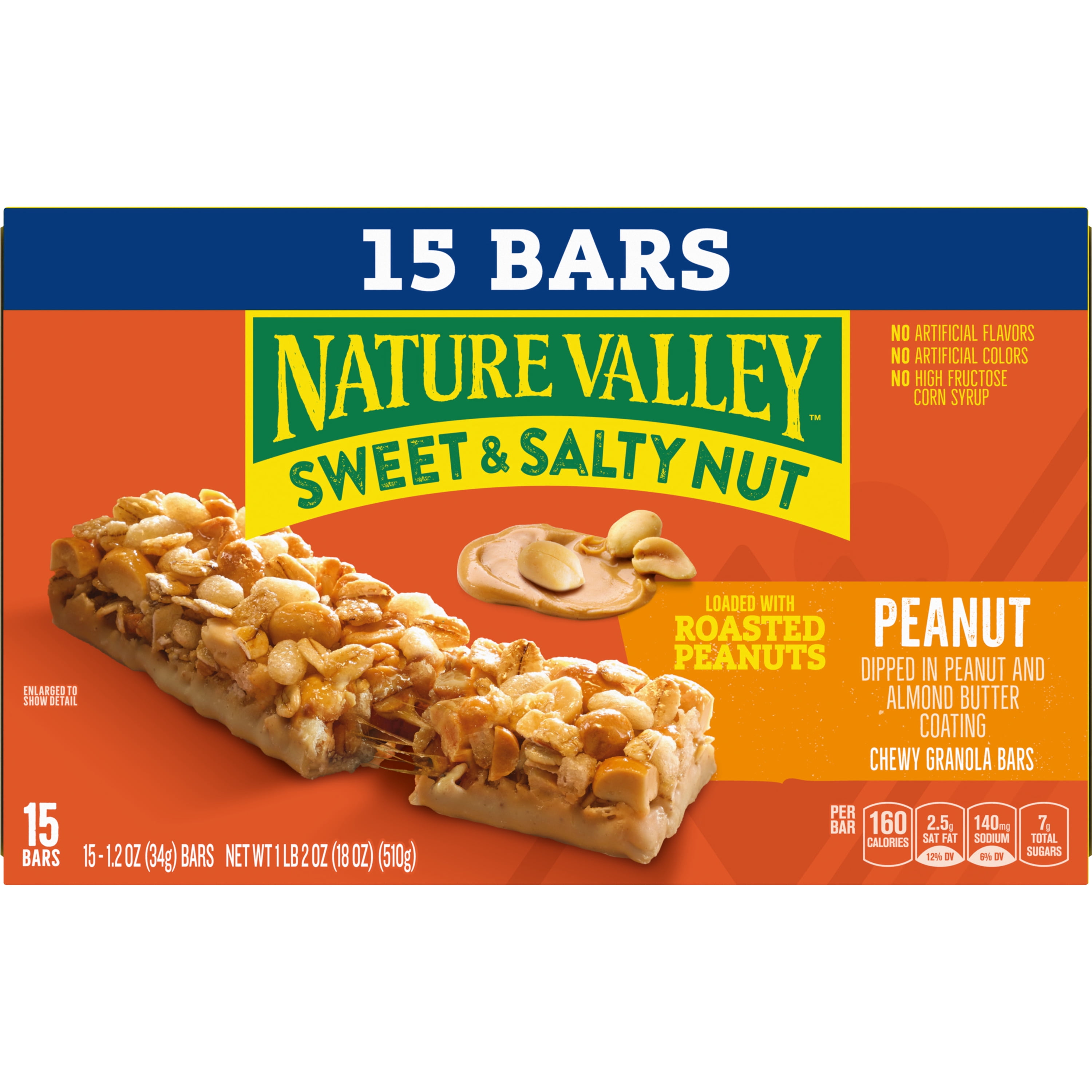 Nature Valley Granola Bars, Sweet and Salty Nut, Peanut, 15 Bars, 18 oz