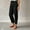 Black, variant on Women's New Thin Elastic Loose Large Size Korean Version of Everything Long Trousers Casual Trousers Haren, Black, L