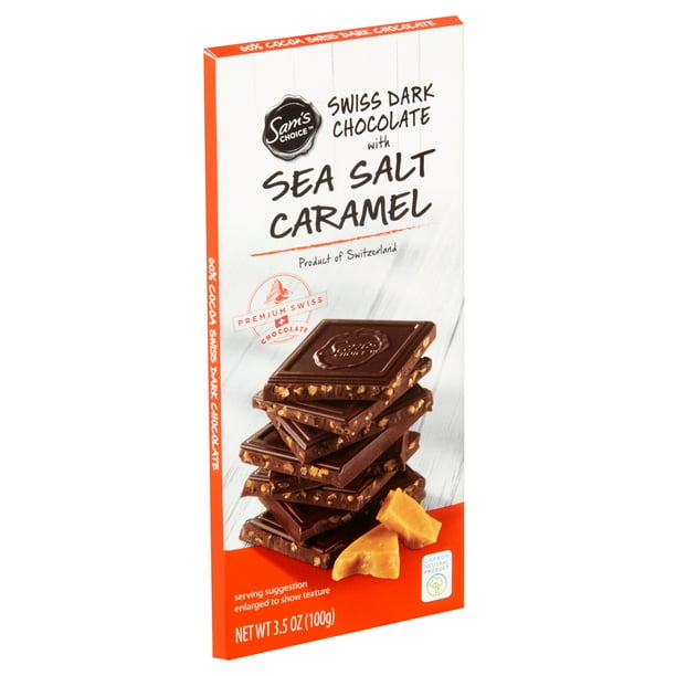 Sam's Choice Swiss Dark Chocolate with Sea Salt Caramel, 3.5 oz