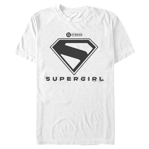 Mens Supergirl Official Shield Black Logo T Shirt