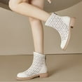 thumbnail image 6 of Fesfesfes Spring Summer Chelsea Boots Women's Short Boots Thick Heel Boots Breathable Hollow Out Ankle Boots Shoes 7(39), 6 of 7