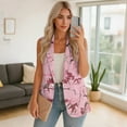 thumbnail image 2 of Psesaysky Women's Sleeveless Blazers Open Front Casual Blazer Vests Pink Camo Hunting Print Lapel Single Button Lightweight Jackets Women, Size 2XL, 2 of 6