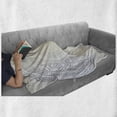 thumbnail image 6 of Grey and White Soft Flannel Fleece Throw Blanket, Medallion Pattern Round Shape Mandala Hippie Ombre Retro Culture Design, Cozy Plush for Indoor and Outdoor Use, 70" x 90", Grey White, by Ambesonne, 6 of 6