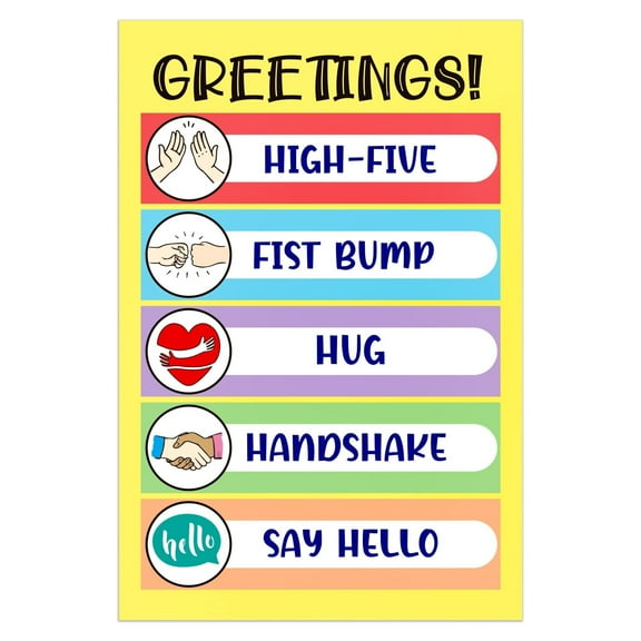 Class Greetings Poster Classroom Decorations, Educational Poster for Preschool Kindergarten
