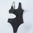 thumbnail image 5 of Elainilye Fashion Swimsuits for Women 2024 One Piece Bathing Suit Summer Sexy Strap Solid Fold One Piece Swimsuit,Black, 5 of 7