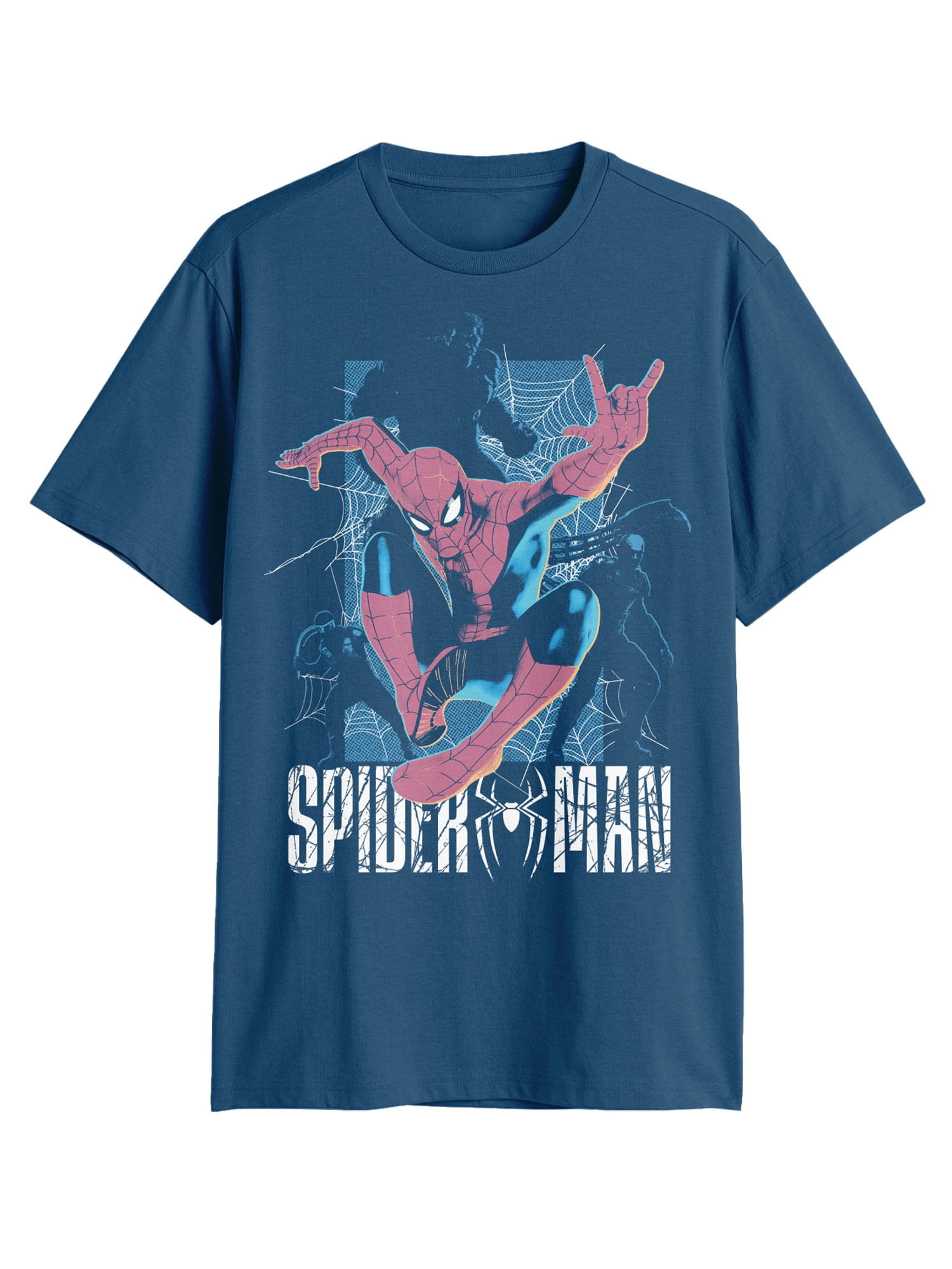 Spider-Man Men's and Big Men's Half Web Jump Graphic Tee, Sizes S-3XL