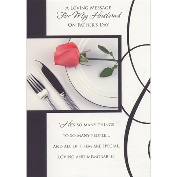 Designer Greetings Rose on White Dinner Plate: He's So Many Things Father's Day Card for Husband