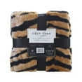 thumbnail image 3 of Cozy Tyme Nasir 100% Polyester Faux Fur Throw - Printed Rabbit Fur 50"x 60" Tiger, 3 of 11