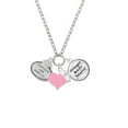 thumbnail image 2 of Delight Jewelry Silvertone Keep Calm and Chive On - Light Pink Heart Nurse Strong Zoe Necklace, 2 of 4